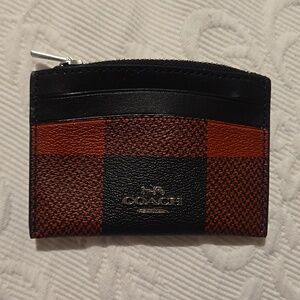 Coach wallet coin purse buffalo check plaid
